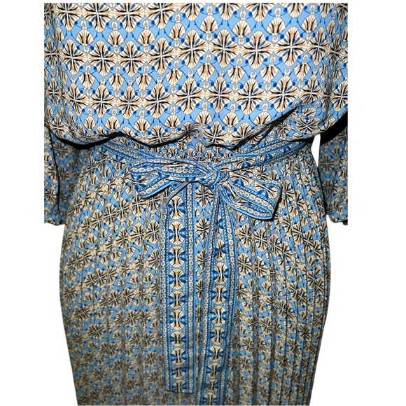 Max Studio Blue Pleated Maxi Dress